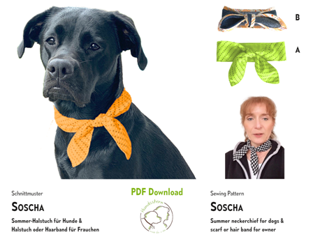 SOSCHA neckerchief for dogs + scarf or hair band for owner